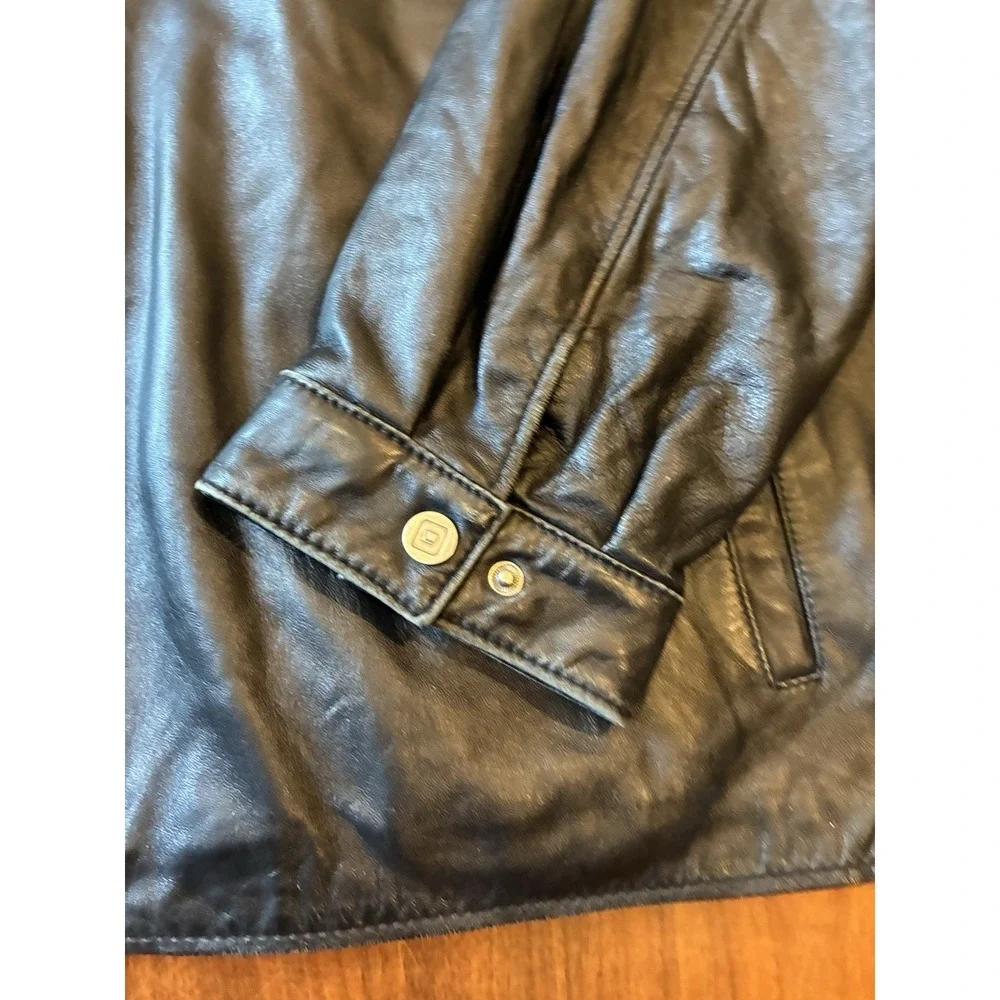 Vintage Wilsons Leather Bomber Biker Jacket Black Mens 2XL With Liner Wilson